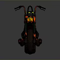 Custom Vintage Motorcycle With Black Red Body Twin Seat And Spoked Wheels Design