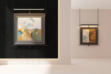 Abstract Decorative Painting Antique Style Hanging Painting Cream Style Oil Painting Hanging Painting Combination 3d model