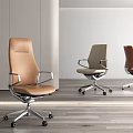 Modern Office Chairs With Metal Frame And Wheeled Base In Three Colors For Contemporary Workspace