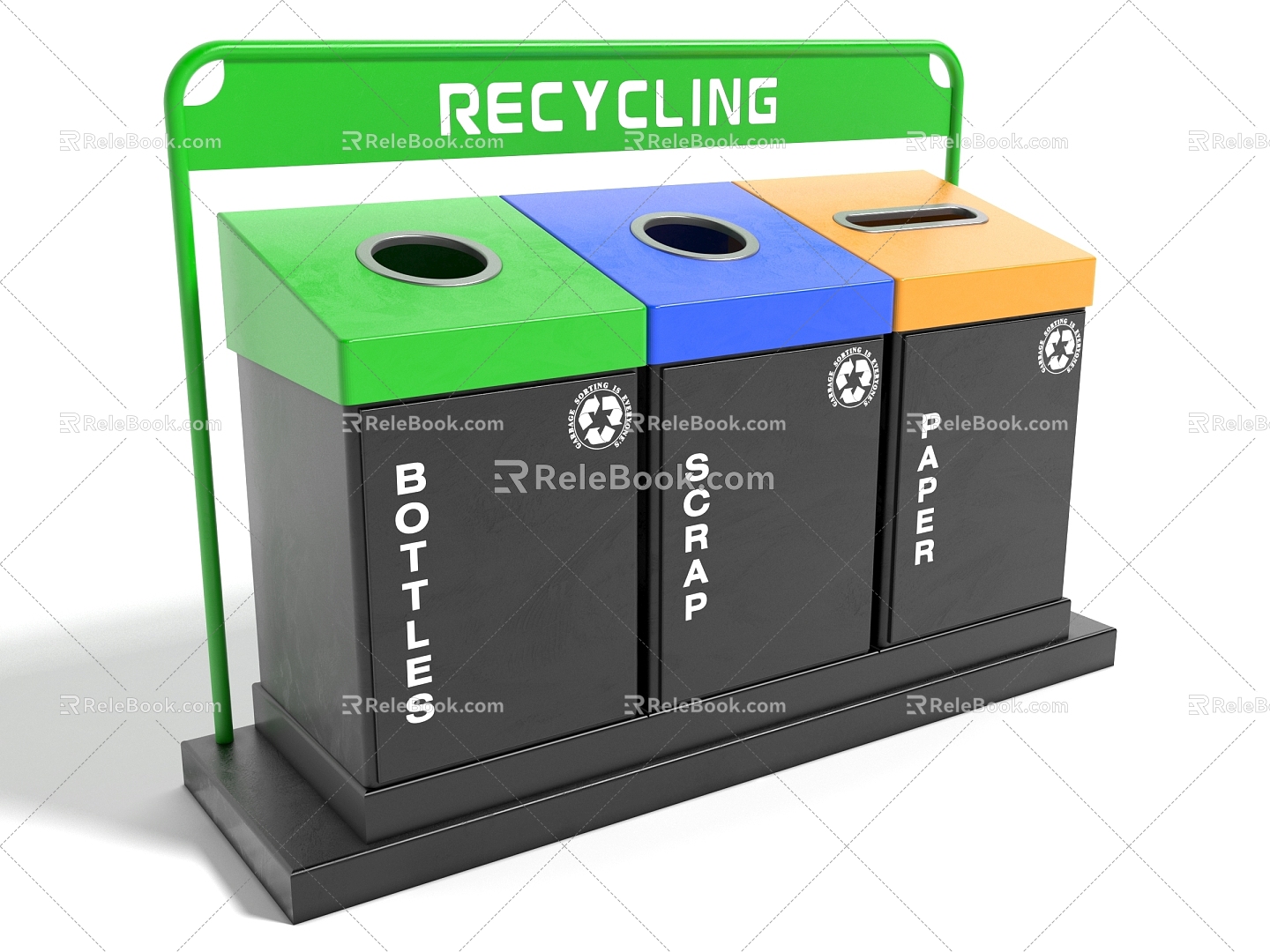 Modern style dustbin dustbin public facilities highway facilities recycling bin 3d model