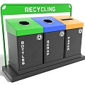 Modern style dustbin dustbin public facilities highway facilities recycling bin 3d model