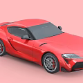 Red Toyota Sports Car With Sleek Aerodynamic Body And Sporty Design