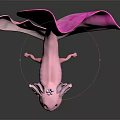 Pink Fantasy Creature With Leaf Like Wings And Smooth Textured Body