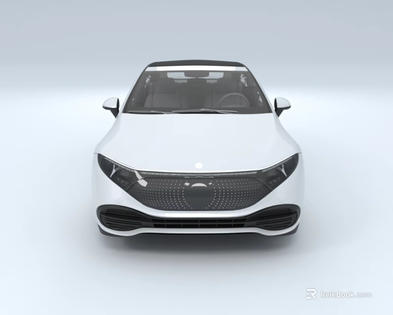White Modern Car With Sleek Front Grille Sharp Headlights And Smooth Body Lines 3d model 
