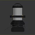 Professional Stage Spotlight With Black Barn Doors Silver Body And Yellow Control Knob Handle