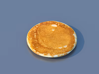 Golden Fluffy Homemade Pancake With Delicious Caramelized Edges And Soft Texture 3d model