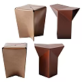 Modern Geometric Side Tables with Four Unique Designs in Brown Copper Hues