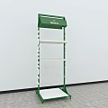 Green Retail Display Shelf Featuring Top Budweiser Sign Multiple Shelves And Hooks 3d model