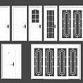 Hinged Swing Doors in Various Designs with Glass Panels and Panel Patterns