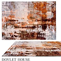 Square Carpet with Abstract Artistic Pattern in Brown Orange Gray Tones for Modern Living Room