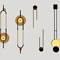 Modern Wall Lamps With Geometric Shapes Metal Frame And Warm Lighting