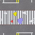 Municipal Road With Zebra Crossing And Colorful Heart Patterns On Paved Surface 3d model