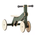 Wooden Children's Bed Modern Stylish Design With Green Frame Natural Wood Wheels And Sturdy Steps