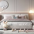 Cozy Kids Room Interior With Pastel Pink White Decor Stuffed Toys And Study Desk