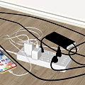 Modern socket patch panel Apple mobile phone socket switch mobile phone charger plug row data cable charging treasure 3d model