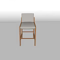 Modern Bar Stool With Wooden Frame And Light Colored Comfortable Cushion 3d model