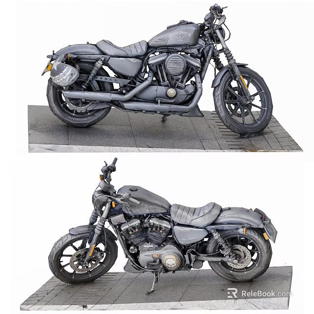 Sleek Black Motorcycle With Leather Single Seat And Vintage Design Features 3d model 