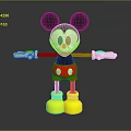 Mickey Mouse Doll With Black Ears White Face Red Shorts And Yellow Shoes