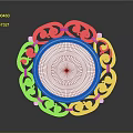 White Circular Decorative Mirror With Intricate Carved Frame For Home Decoration