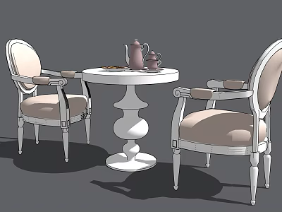 European-style Casual Table and Chair Combination Casual Chair Tea Table Combination 3d model