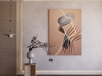 Wall decoration painting vase 3d model