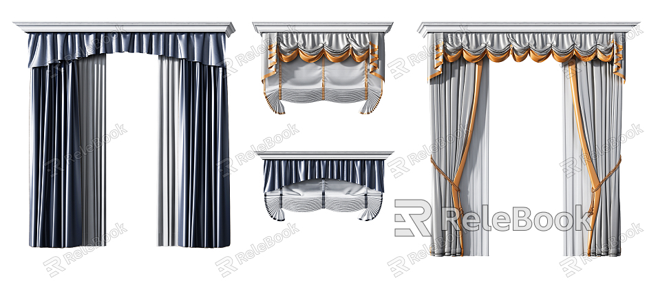 European Roman Curtain Curtain Pull Curtain Combination model