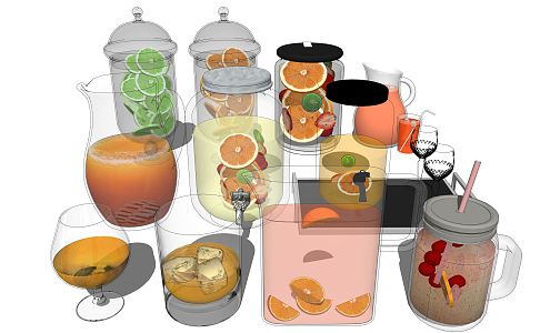 Modern Beverage Fruit Tea 3d model