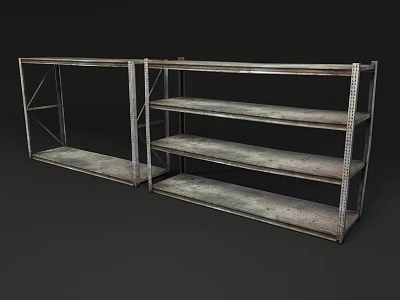 Sturdy Metal Display Shelves with Multiple Open Shelves and Durable Frame 3d model