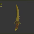 Decorative Fantasy Knife With White Sharp Blade And Red Wrapped Handle