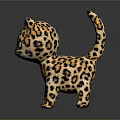 Cute Plush Leopard Stuffed Toy With Green Eyes And Spots
