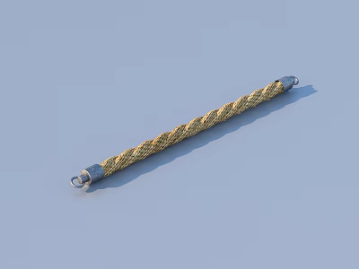 Braided Golden Rope Household Accessory With Metal Ends For Daily Use 3d model