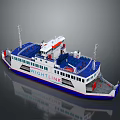Wight Link White And Blue Ferry Water Transport Vessel With Upper Deck