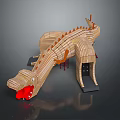 Fun Outdoor Wooden Dinosaur Shaped Playground Equipment With Slide And Entrance