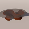 Modern Glass Coffee Table With Curved Brown Spiral Support Legs Design