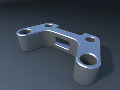 Public Chair Metal Support Component With Silver Finish And Multiple Holes Design 3d model