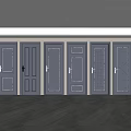 Modern Gray Swing Doors Featuring Various Designs And Gold Line Details