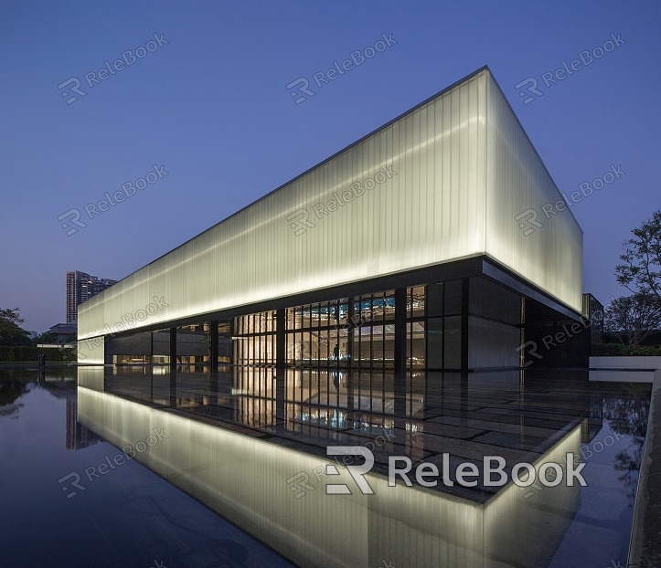 Landscape of modern sales office building demonstration area model