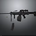 Tactical Military Rifle With Sniper Scope Magazine Barrel And Bullet