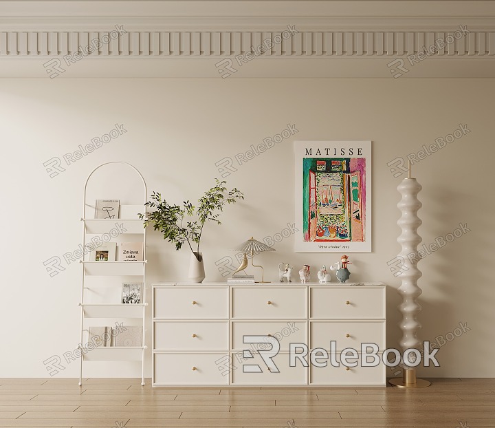 Modern Bucket Cabinet Low Cabinet Combination Decorative Cabinet Shelf Bookshelf Ornaments Combination model