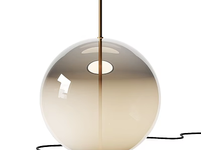 Elegant Modern Table Lamp With Spherical Glass Shade And Golden Metal Base 3d model