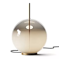 Elegant Modern Table Lamp With Spherical Glass Shade And Golden Metal Base