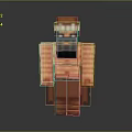 Barbarian Warrior Character In Pixel Art Style With Helmet Fur Armor And