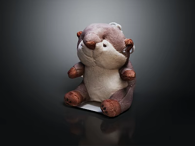 Plush Animal Shaped Children's Furniture Chair With Soft Surface and Brown Paws 3d model