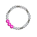 Elegant Fashionable Jewelry Bracelet with Silver Black and Pink Beads Design