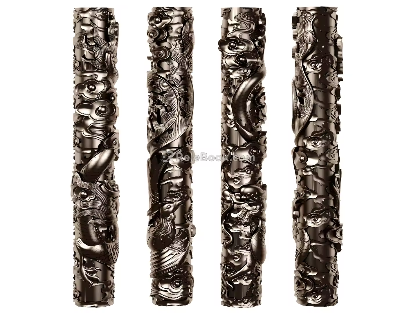Chinese-style Column Carved Column 3d model