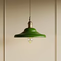 Modern Green Pendant Light With Ribbed Dome Shade And Brass Fitting For Interior