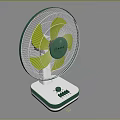 Air Cooler Fan with Green Blades White Base and Control Buttons Table Type