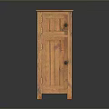 Rustic Wooden Storage Cabinet With Double Doors Handle Details And Natural Wood Texture