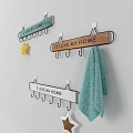 Wall Mounted Decorative Hooks With I LOVE MY HOME Signs Star Decor And Towel