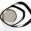 Modern Irregular Multi Layered Mirror With Black And Gold Frame For Home Decor 3d model